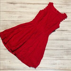 City Studio Vibrant Red Lace Mini Dress